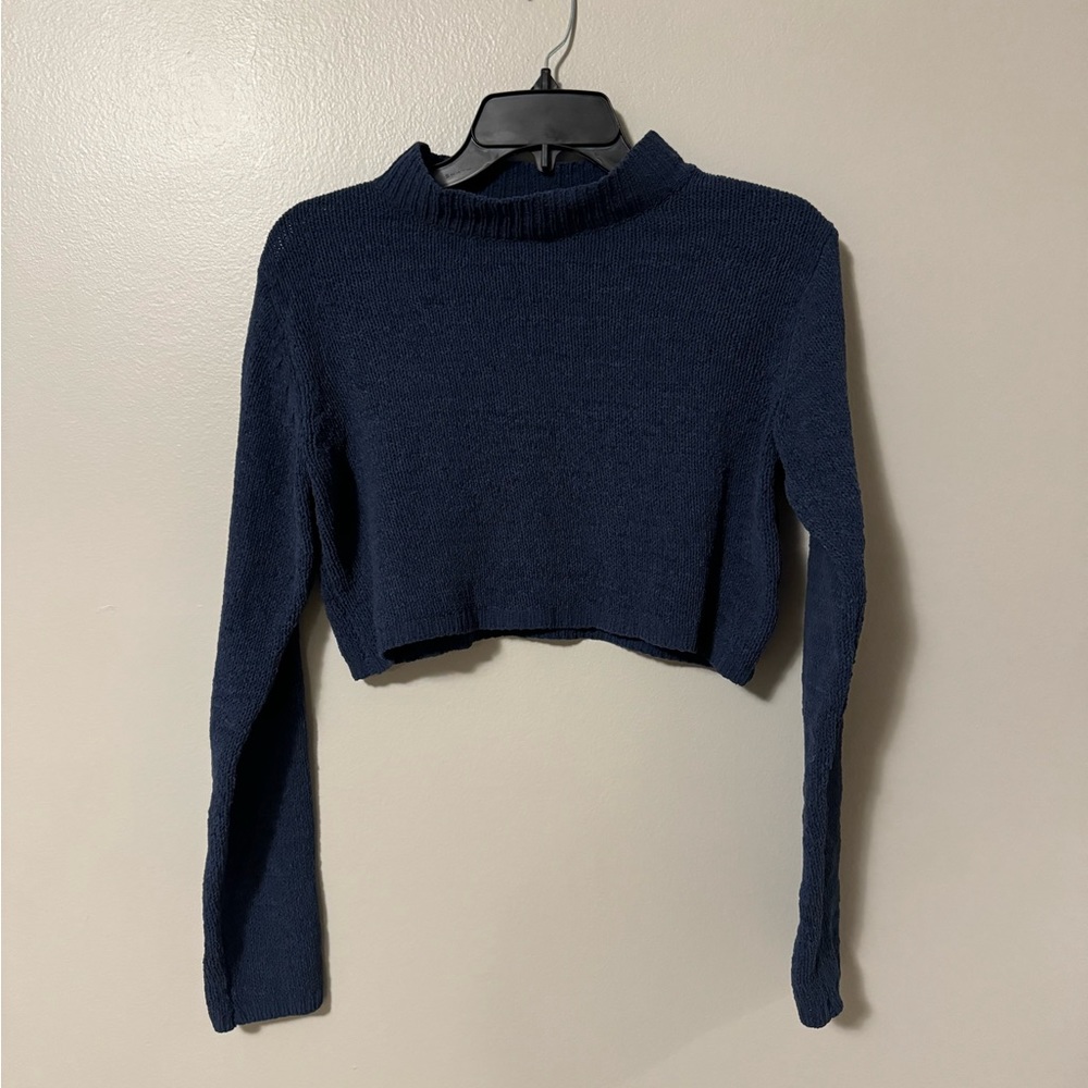 Wild Fable Navy Cropped Sweater